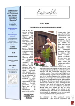 Bulletin N°59 Pentecôte Rentrée 2024