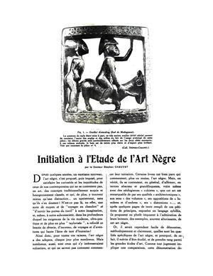 Initiation A L'Etude De L'Art Nègre, Par Le Dr. Stephen Chauvet, 1930