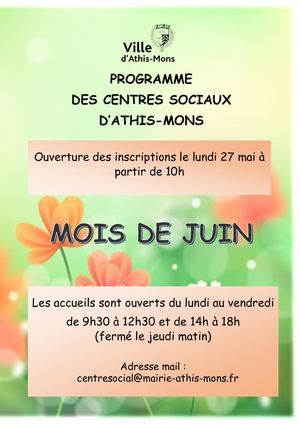Programme des centres sociaux - Juin 2024