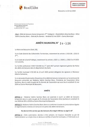 Fichier Parution Des Arrêtés 24 226 à 24 228 Du 21 05 2024