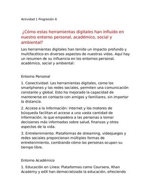 Progresión 6 - Actividad de Apertura