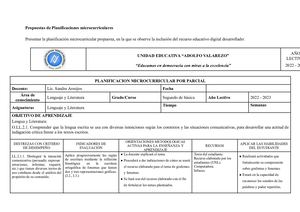 Planificaión Microcurricular 2do Grado Reda