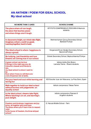 An Anthem Poem For Ideal School