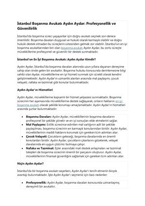 İstanbul Boşanma Avukatı Aydın Aydar