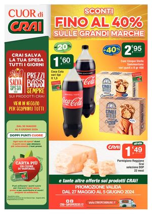 Volantino Cuor di  Crai Regina dal 27 maggio al 5 giugno