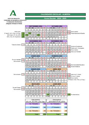 Calendario Escolar 24 25 Almería