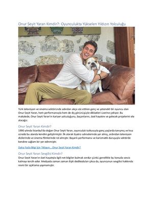 Onur Seyit Yaran Kimdir Calameo