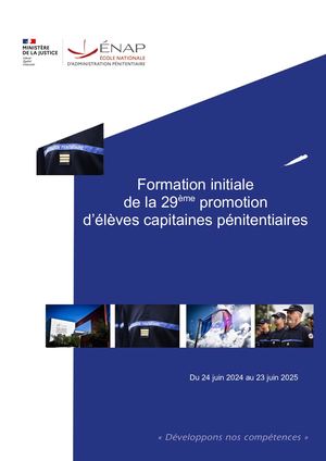 Livret de formation de la 29è promotion de capitaines pénitentiaires