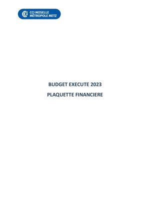 Budget exécuté - 2023 Plaquette Comptes Annuels.