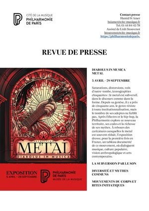 Revue de presse exposition Metal - mai 2024