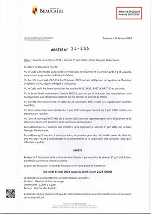 Fichier Parution Des Arrêtés 24 233 à 24 241 Du 24 05 2024