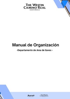 Manual De Organización Ama De Llaves Oficial