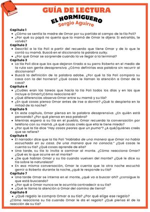 Guía De Lectura El Hormiguero