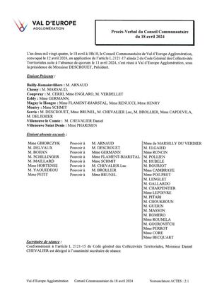 18/04/2024 - Procès verbal