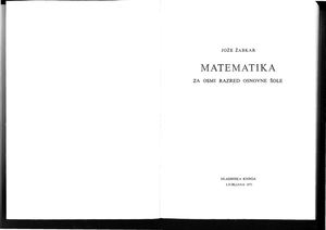Matematika za VIII. razred osnovne šole, Žabkar