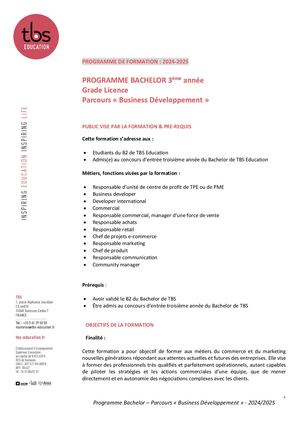 Programme B3 ALT TLSE 24 25