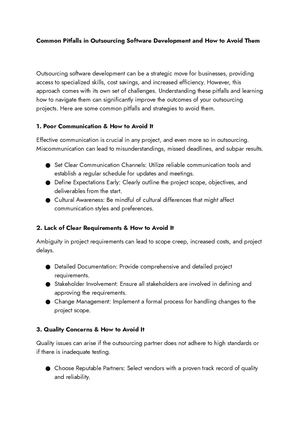 Calaméo - Common Pitfalls In Outsourcing Software Development And How ...
