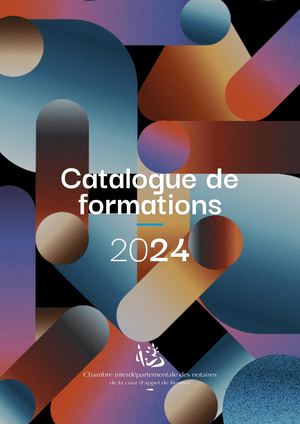 Catalogue de formations 2024 - Chambre des notaires