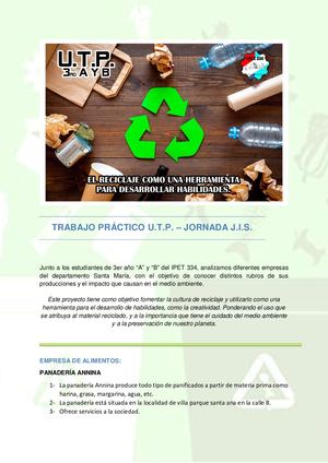 TRABAJO PRACTICO U.T.P. – JORNADA J.I.S. – 3er año A y B