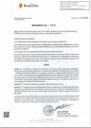 Parution Actes Administratifs Décisions 28 Mai 2024