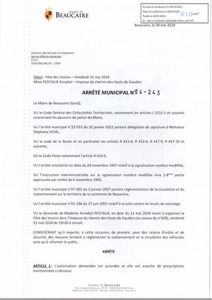 Parution Des Actes Administratifs (Arrêtés) (4)