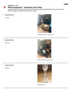 Work equipment yesterday and today