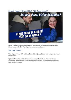 Demet Evgar'ın Kardeşi Kim