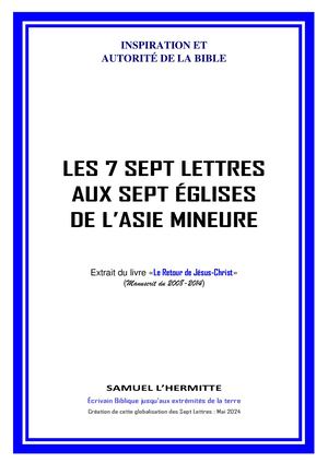 Les Sept Lettres Aux Églises de l'Asie Mineure
