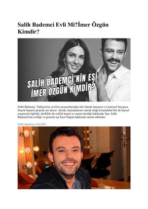 Salih Bademci Evli Mi?