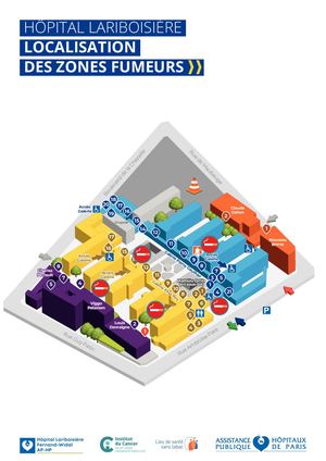 Plan Lariboisière - Fernand-Widal Zones de tabagisme