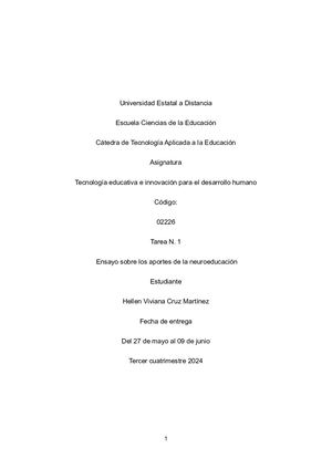 Ensayo sobre neuroeducación Hellen Viviana Cruz Martínez