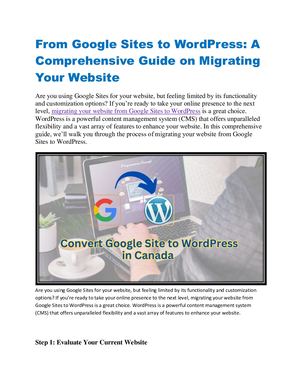 From Google Sites To Word Press A Comprehensive Guide On Migrating Your Website