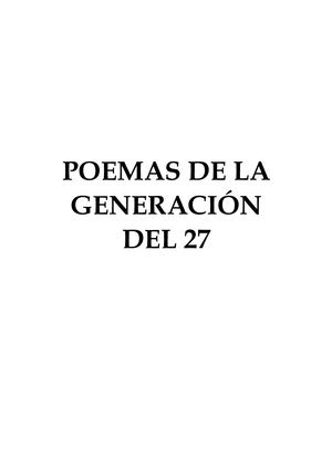 Poemas De La Generación Del 27