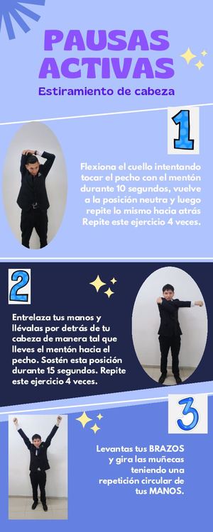 Infografía Pausas Activas Colores Azules Minimalista