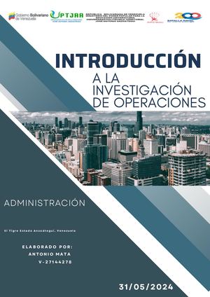 Introducción a la investigación de operaciones