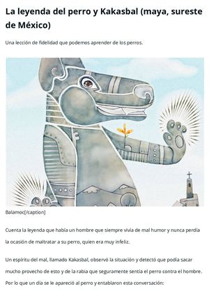 La Leyenda Del Perro Y Kakasbal (Maya, Sureste De México)