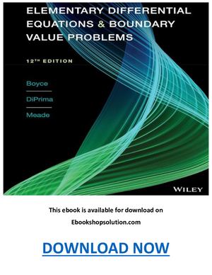 Elementary Differential Equations And Boundary Value Problems 12th Edition Pdf