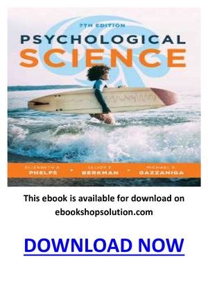 Psychological Science 7th Edition Pdf 978 0393884951