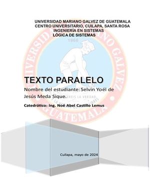 Texto Paralelo Selvin Meda 2024 Logica De Sistemas Primer Semestre