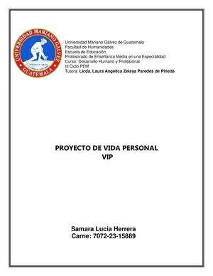 Proyecto Final Desarrollo Humano Y Profesional Proyecto Vip
