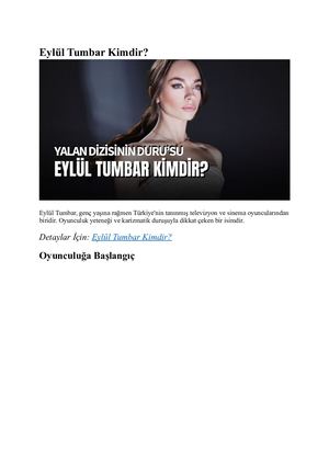 Eylül Tumbar Kimdir