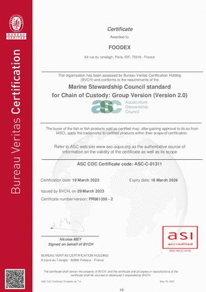 ASC Certificate Foodex Group