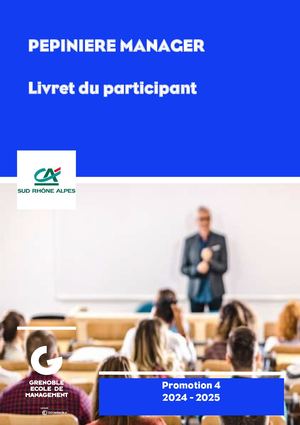 Livret Du Participant Pépinière Manager Promo 4