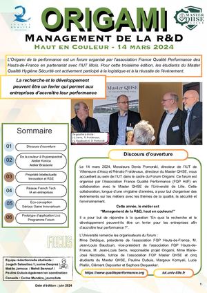 Le journal de l'Origami de la performance