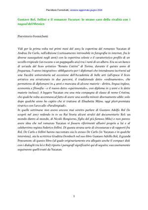 Gustavo Rol, Fellini e il romanzo "Yucatan" - La rivalità con i nagual del Messico