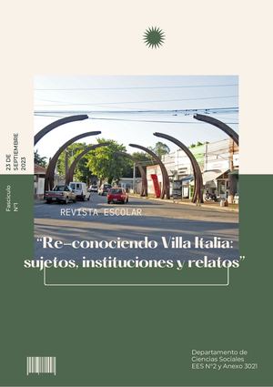 Re-conociendo Villa-Italia, sujetos, instituciones y relatos