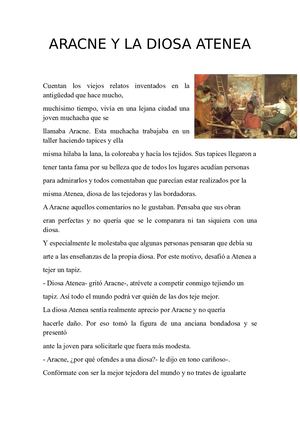 El mito de Aracne y la diosa Atenea