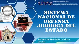 Sistema Nacional De Defensa Jurídica Del Estado