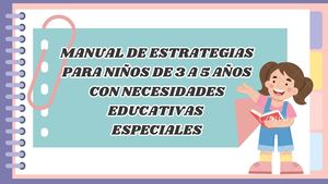 Manual De Estrategias Para Niños Con Necesidades Educativas Especiales Producto De Unidad I