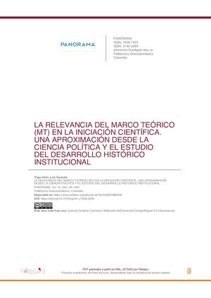 Dialnet La Relevancia Del Marco Teorico Mten La Iniciacion Cientif 8079678